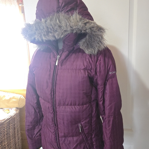Columbia Plum Purple Puffer Hooded Coat, Size S - Picture 2 of 16